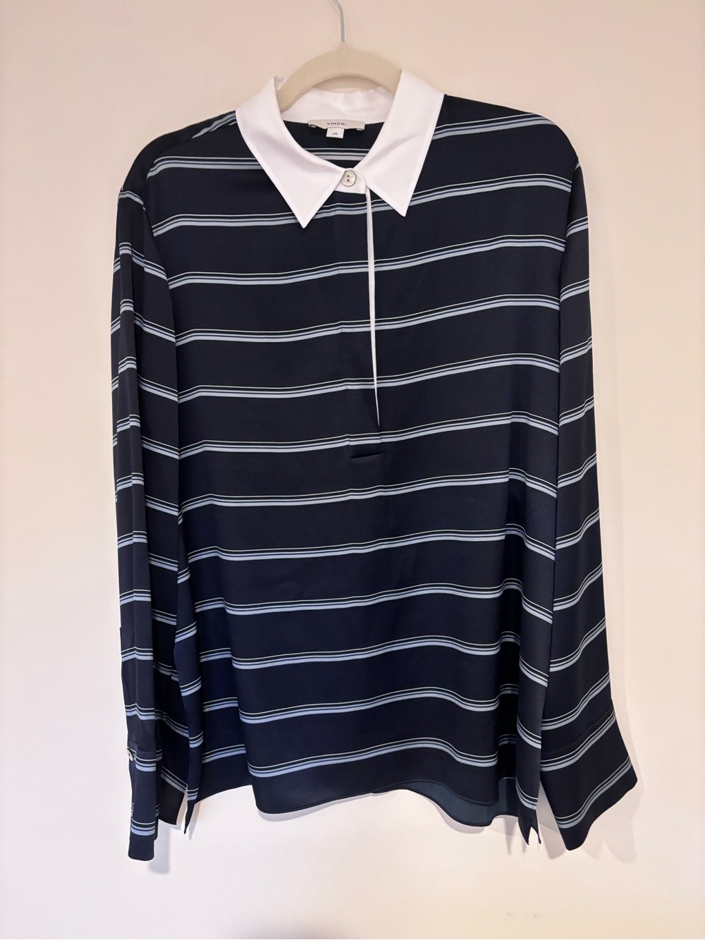 Vince Silk Satin Rugby Shirt